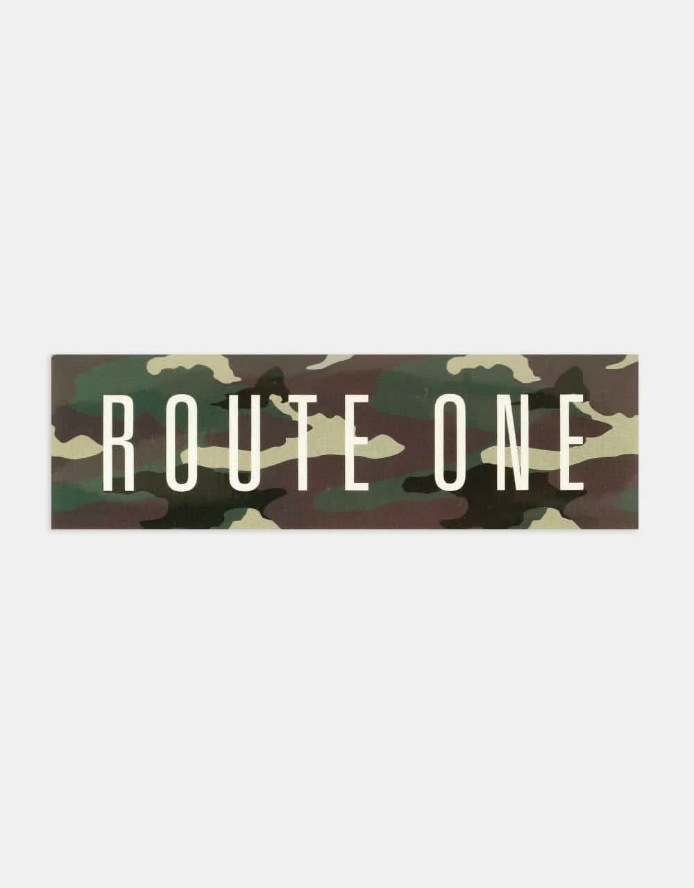 Route One Straight Logo Large Sticker - Camo