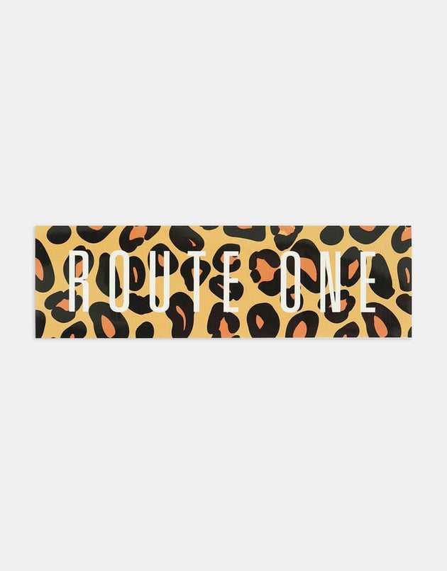 Route One Straight Logo Large Sticker - Cheetah