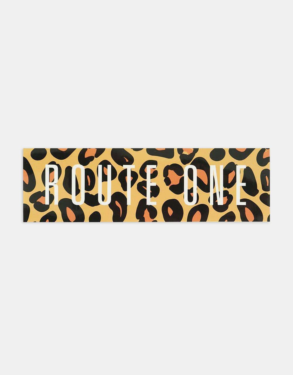 Route One Straight Logo Large Sticker - Cheetah