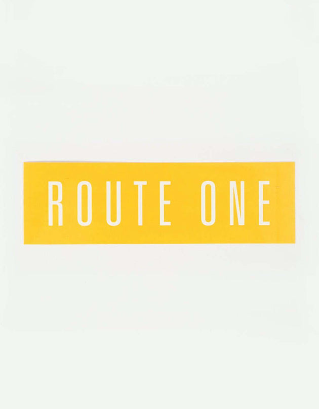 Route One Straight Logo Large Sticker - Orange/White