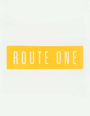 Route One Straight Logo Large Sticker - Orange/White