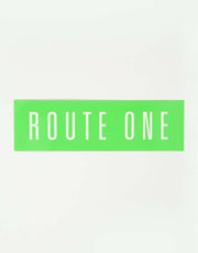 Route One Straight Logo Large Sticker - Olive/White