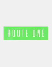 Route One Straight Logo Large Sticker - Olive/White