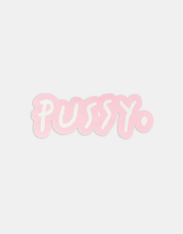 Route One Pussy Logo Sticker - Pink/White