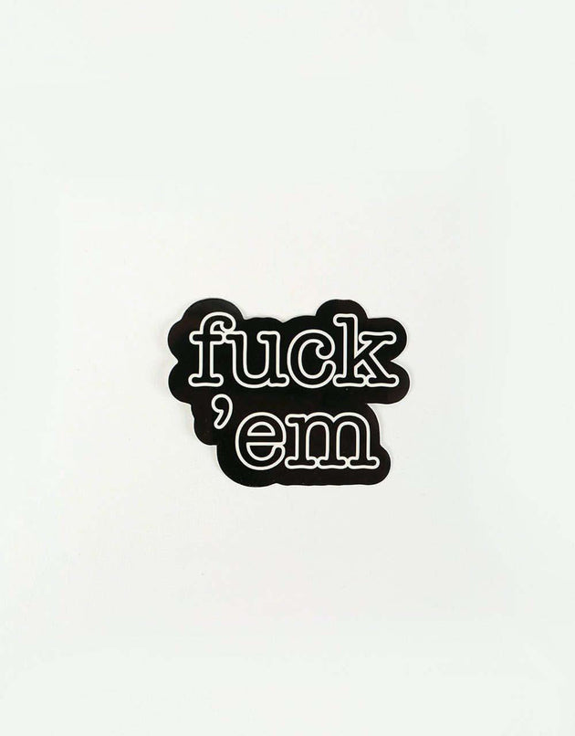 Route One Fuck 'Em Logo Sticker - Black/White