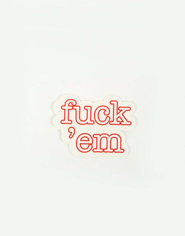 Route One Fuck 'Em Logo Sticker - White/Red