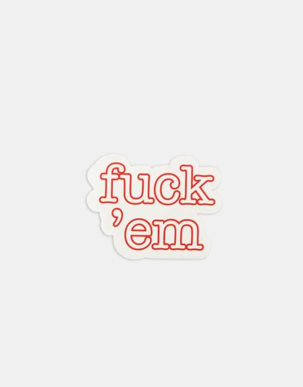 Route One Fuck 'Em Logo Sticker - White/Red