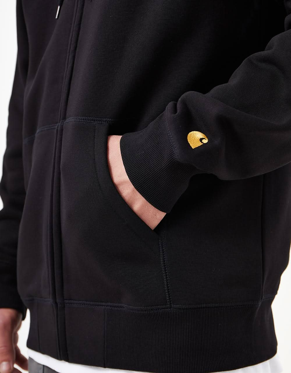 Carhartt WIP Hooded Chase Jacket - Black/Gold