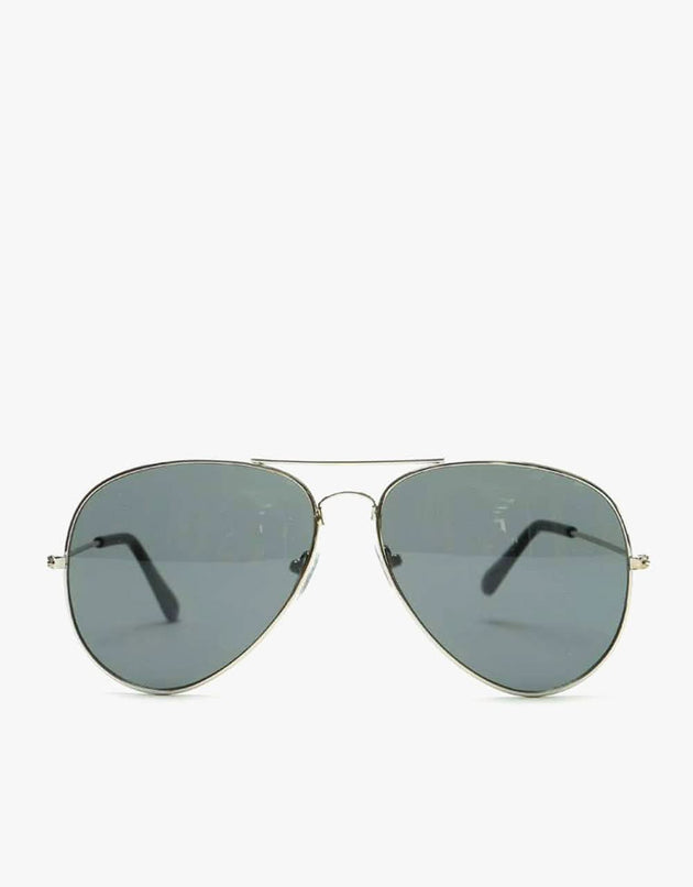 Route One Maverick Aviator Sunglasses - Black/Silver