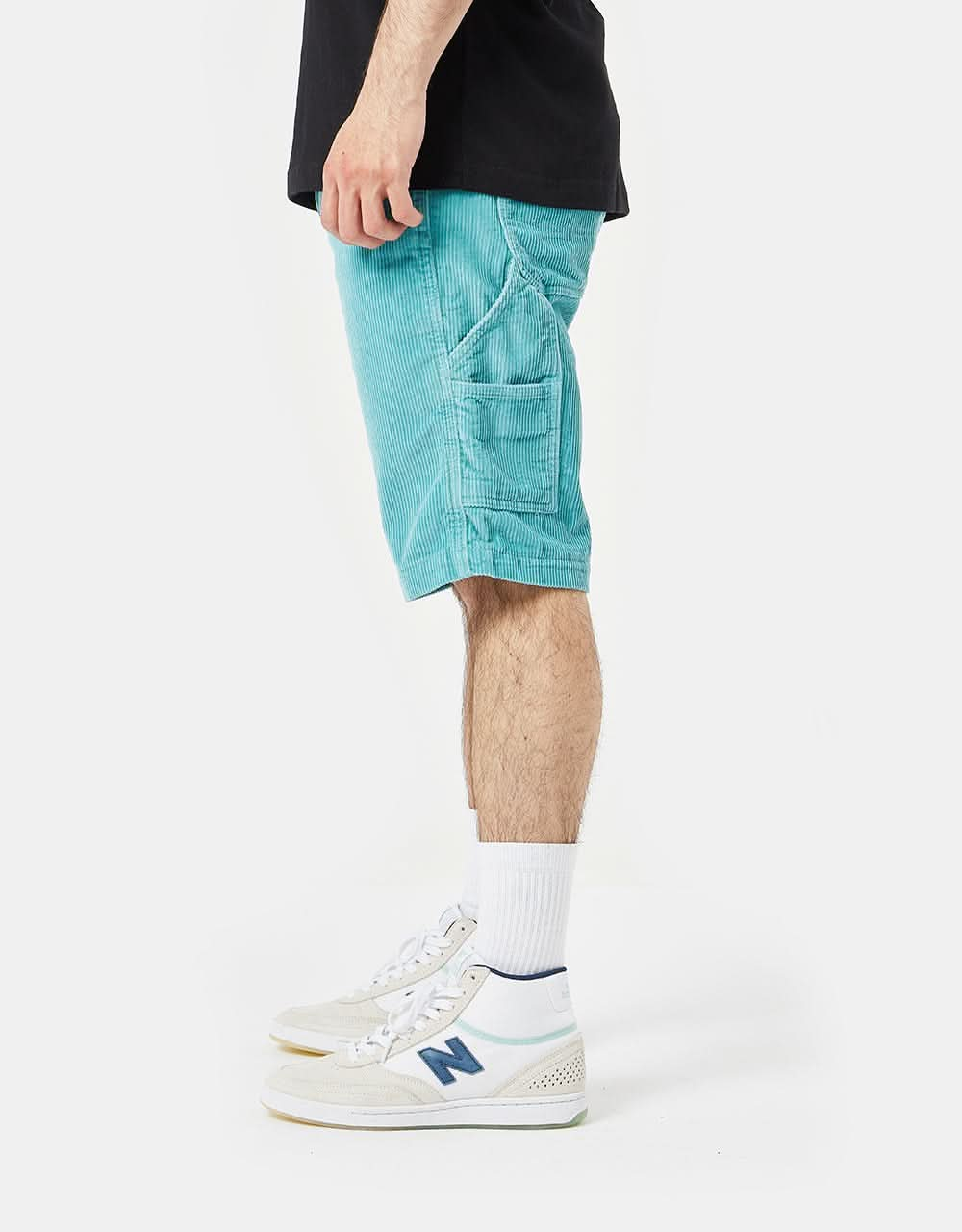 Route One Big Wale Cord Carpenter Shorts - Teal