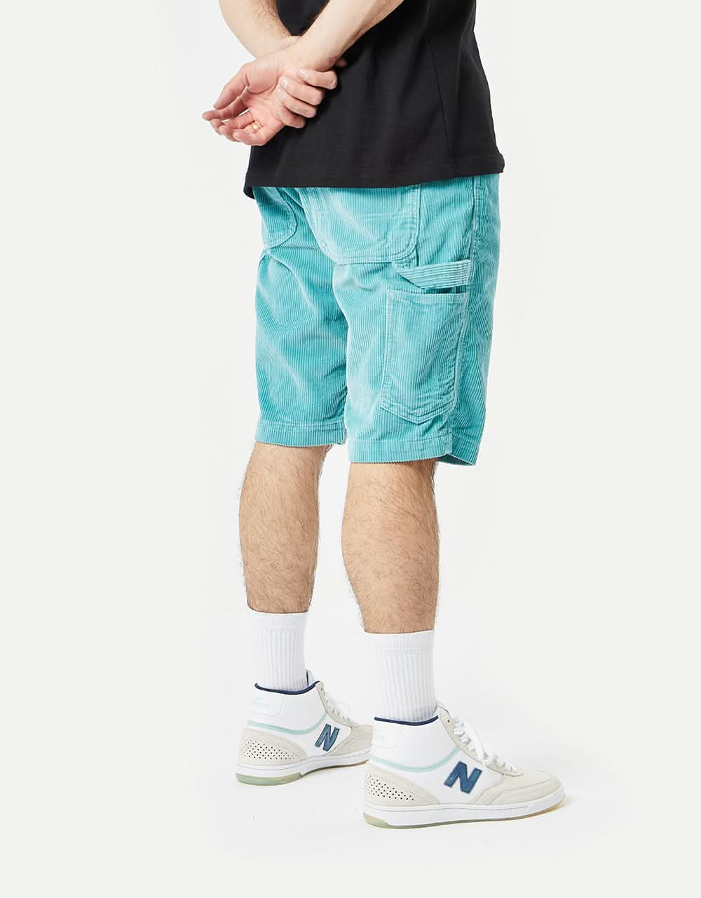 Route One Big Wale Cord Carpenter Shorts - Teal