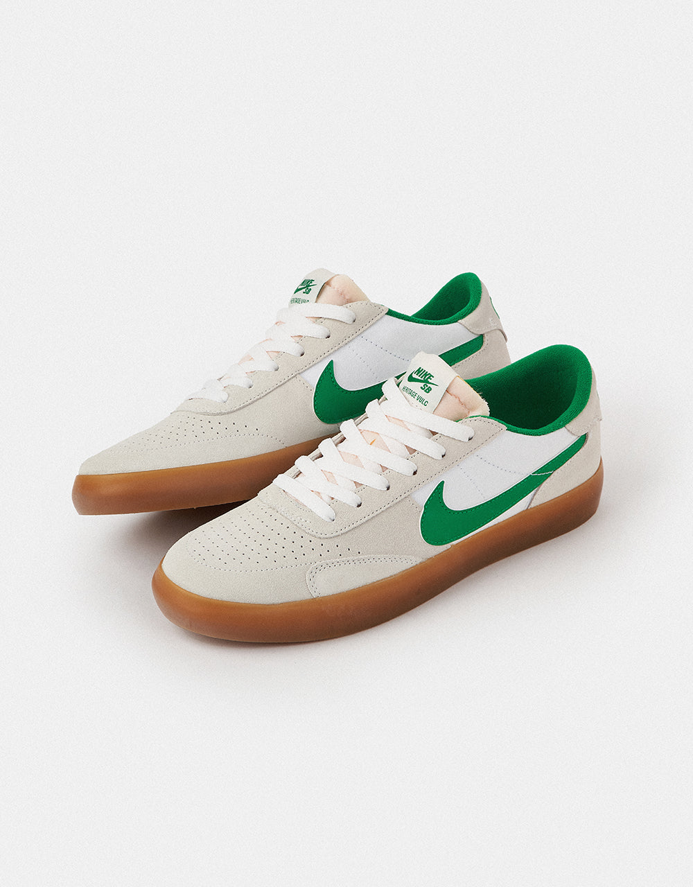 Nike SB Heritage Vulc Skate Shoes - Summit White/Lucky Green-White