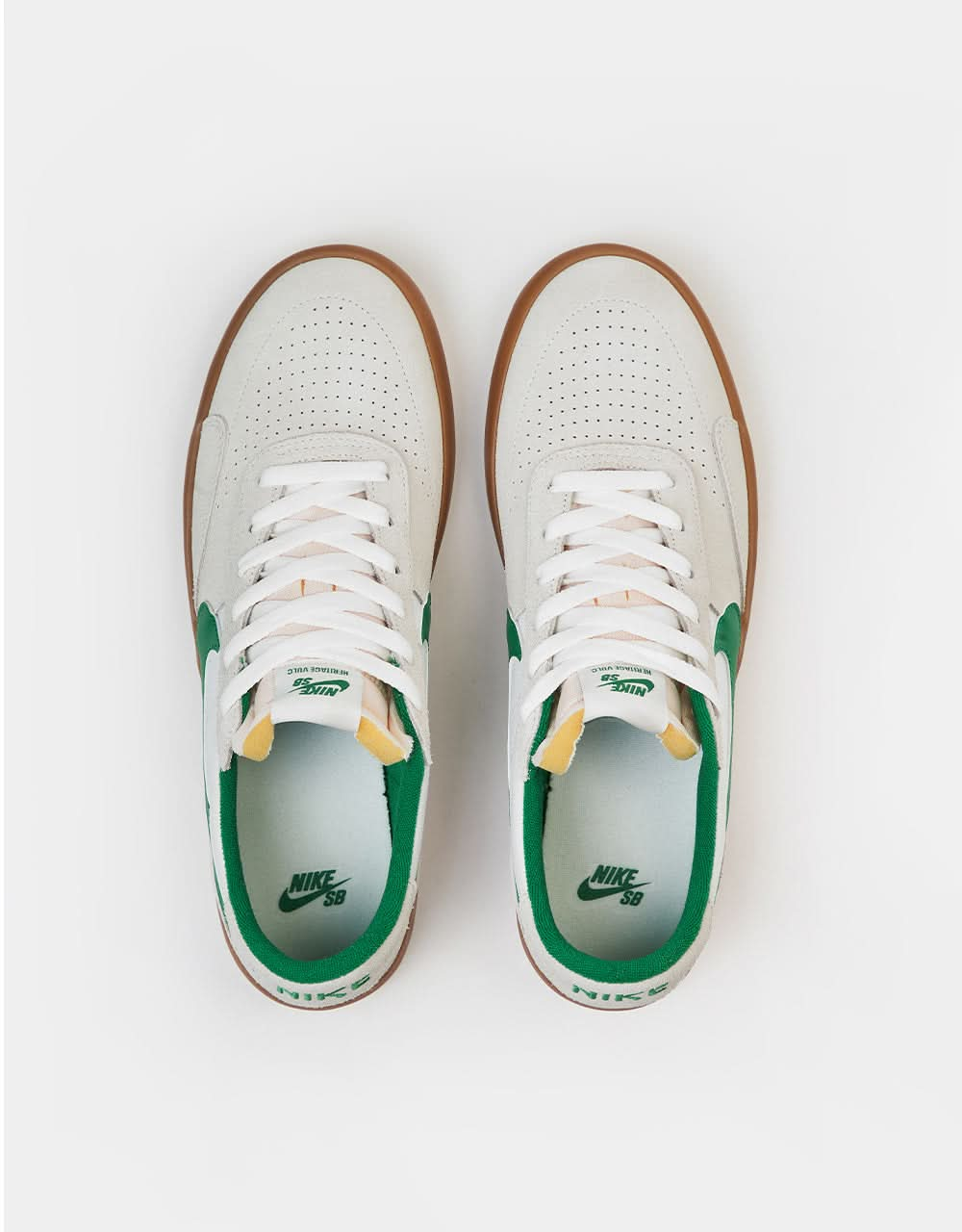 Nike SB Heritage Vulc Skate Shoes - Summit White/Lucky Green-White