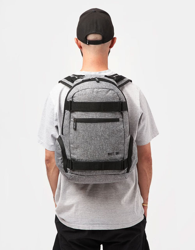 Route One Recycled Skatepack - Grey Crosshatch