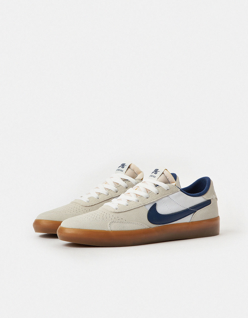 Nike SB Heritage Vulc Skate Shoes - Summit White/Navy-White-Gum Light Brown