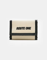 Route One Athletic Tri-Fold Wallet - Beige