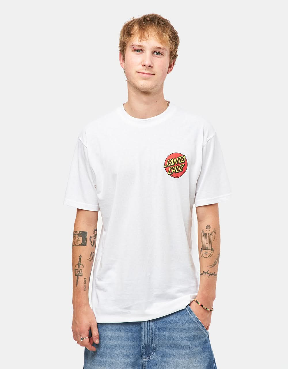 Santa Cruz Classic Dot Chest Camiseta - Blanco