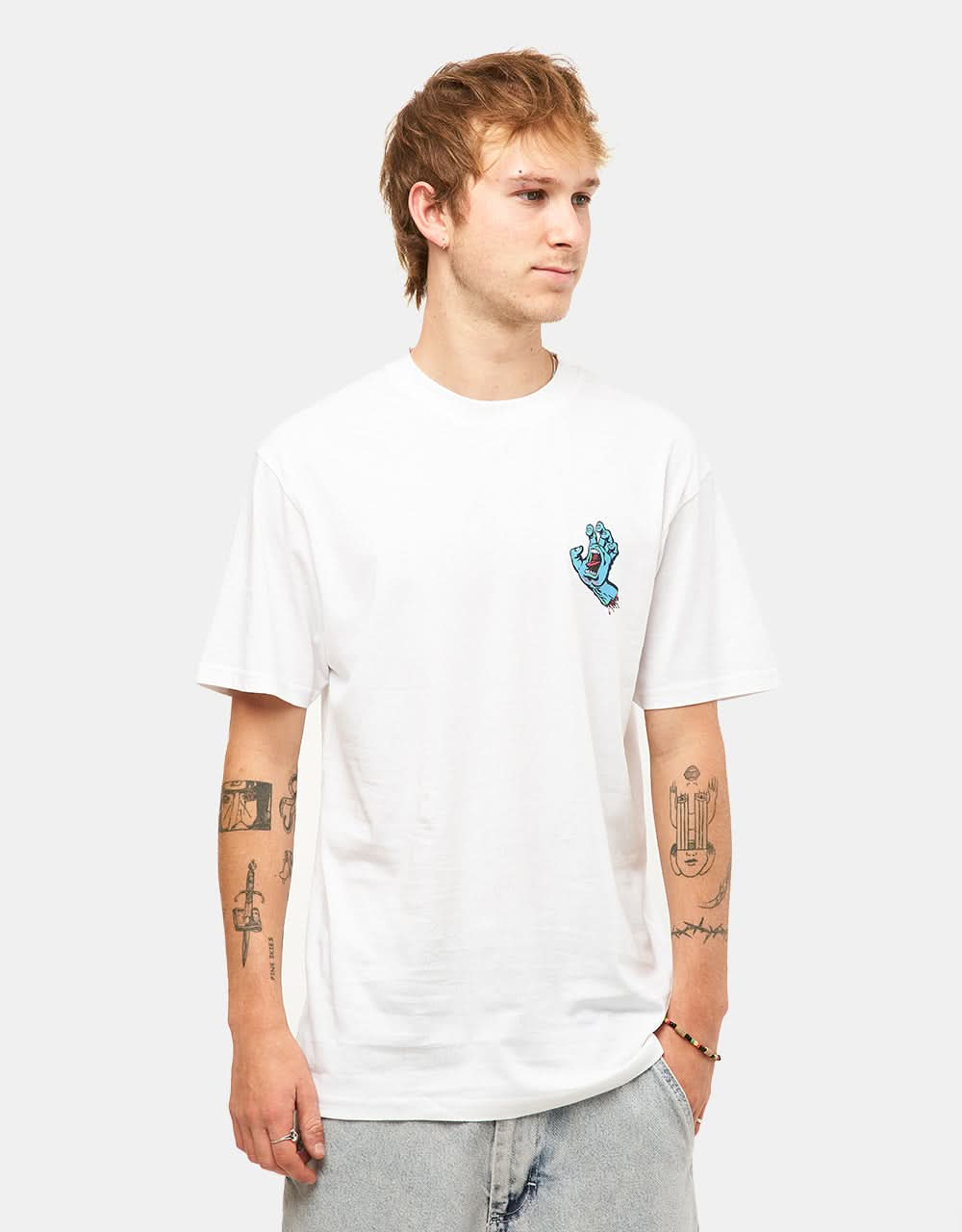 Santa Cruz Screaming Hand Chest T-Shirt - White