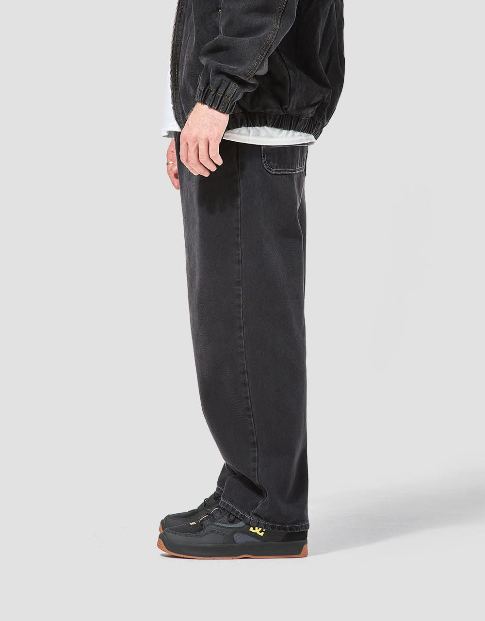 Route One Super Baggy Denim Jeans - Washed Black