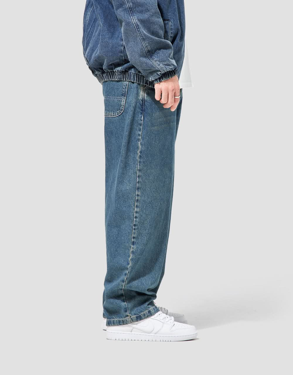 Route One Super Baggy Denim Jeans - Light Wash