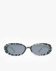 Route One Retro Oval Sunglasses - Cow Print