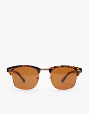 Route One New Clubmaster Sunglasses - Tortoise Brown Lens