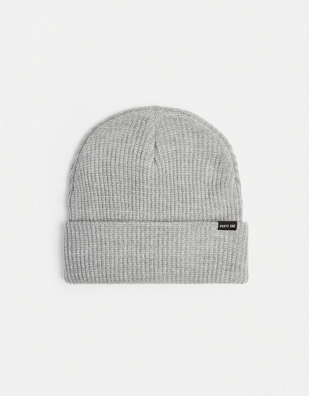 Route One Recycled Fisherman Beanie - Heather Grey