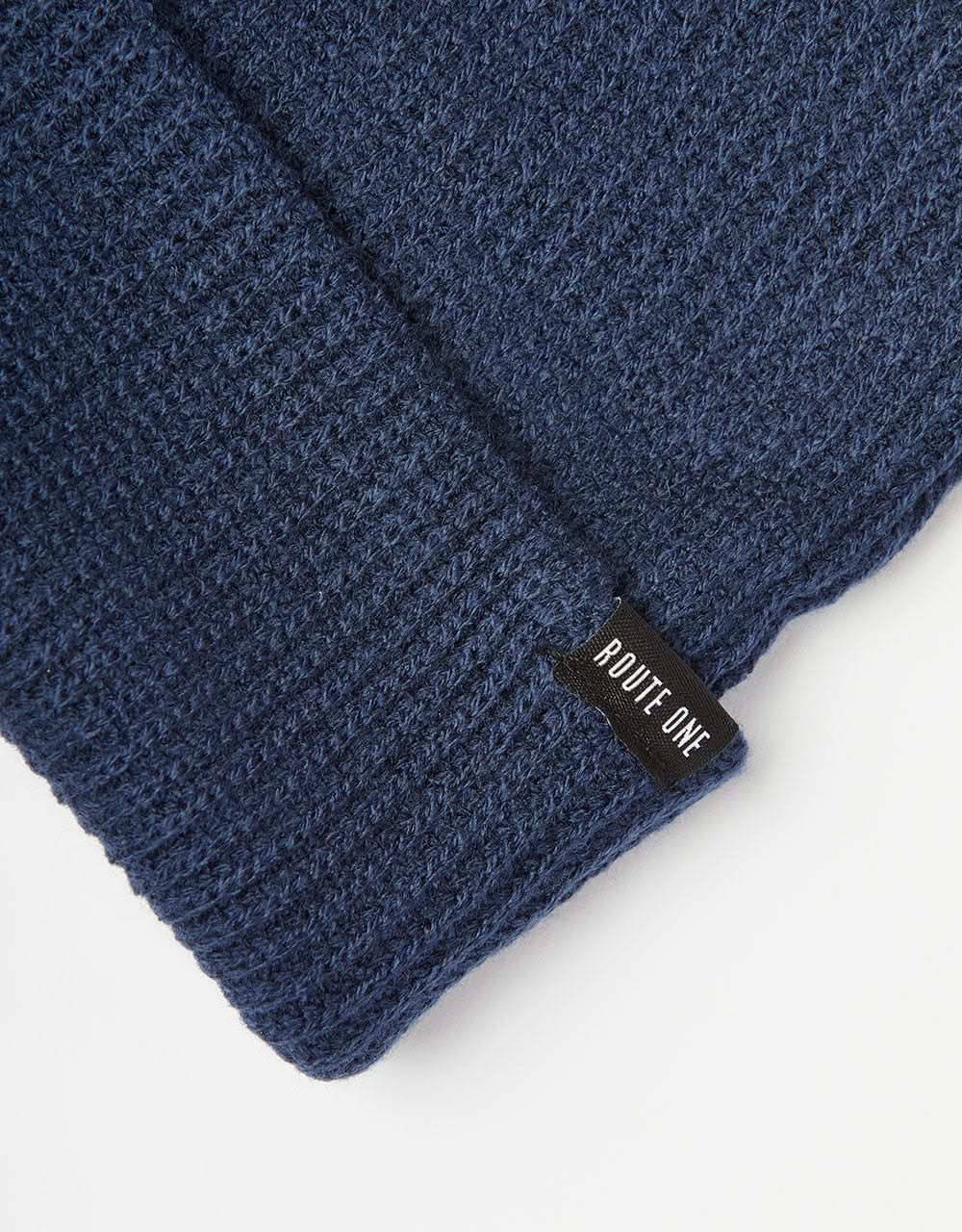 Route One Recycled Fisherman Beanie - Navy