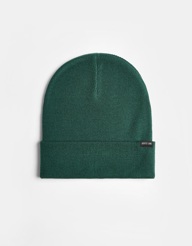 Route One Recycled NY Cuff Beanie - Forest Green