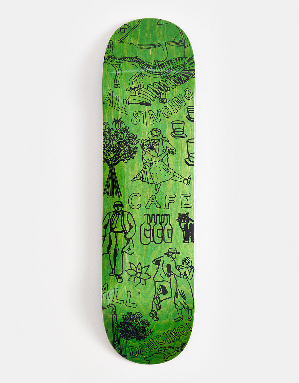 Skateboard Cafe "Gaurab Sketches" C2 Skateboard Deck - Green