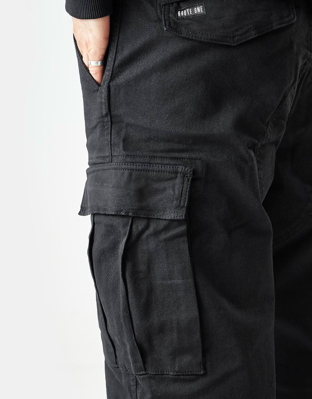 Pantaloni cargo classici Route One - neri