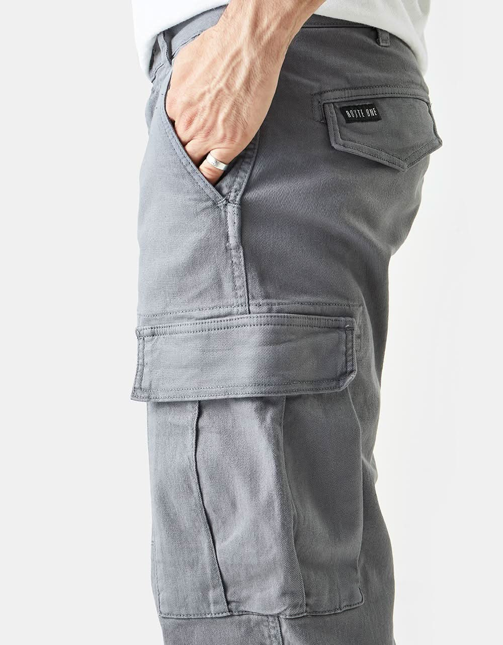 Pantaloni cargo classici Route One - Carbone