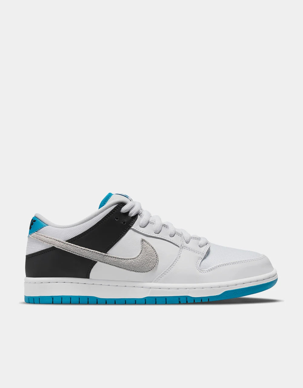 Nike SB Dunk Low Pro Skate Shoes - White/Neutral Grey-Black-Laser Blue