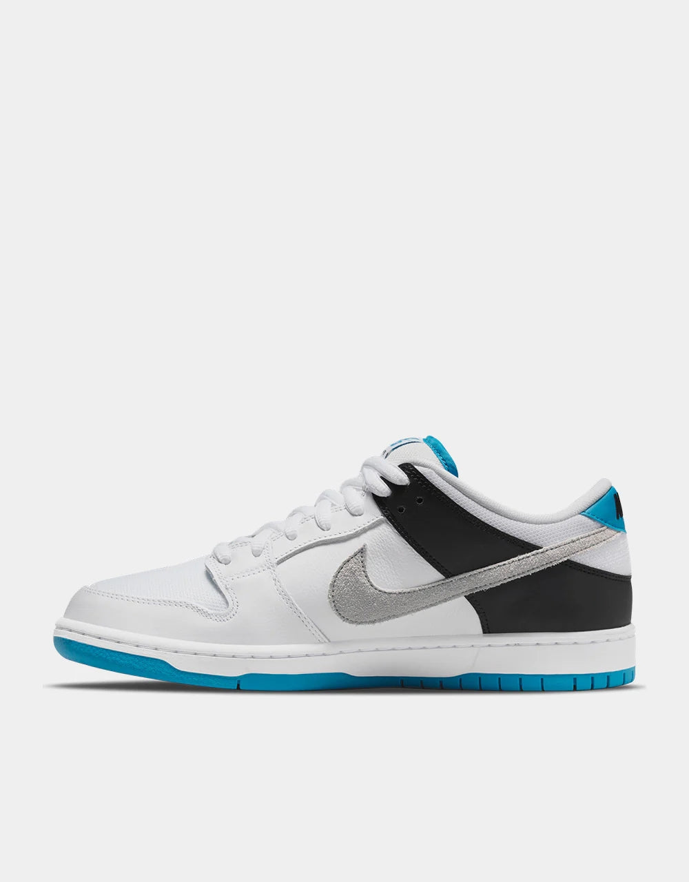 Nike SB Dunk Low Pro Skate Shoes - White/Neutral Grey-Black-Laser Blue