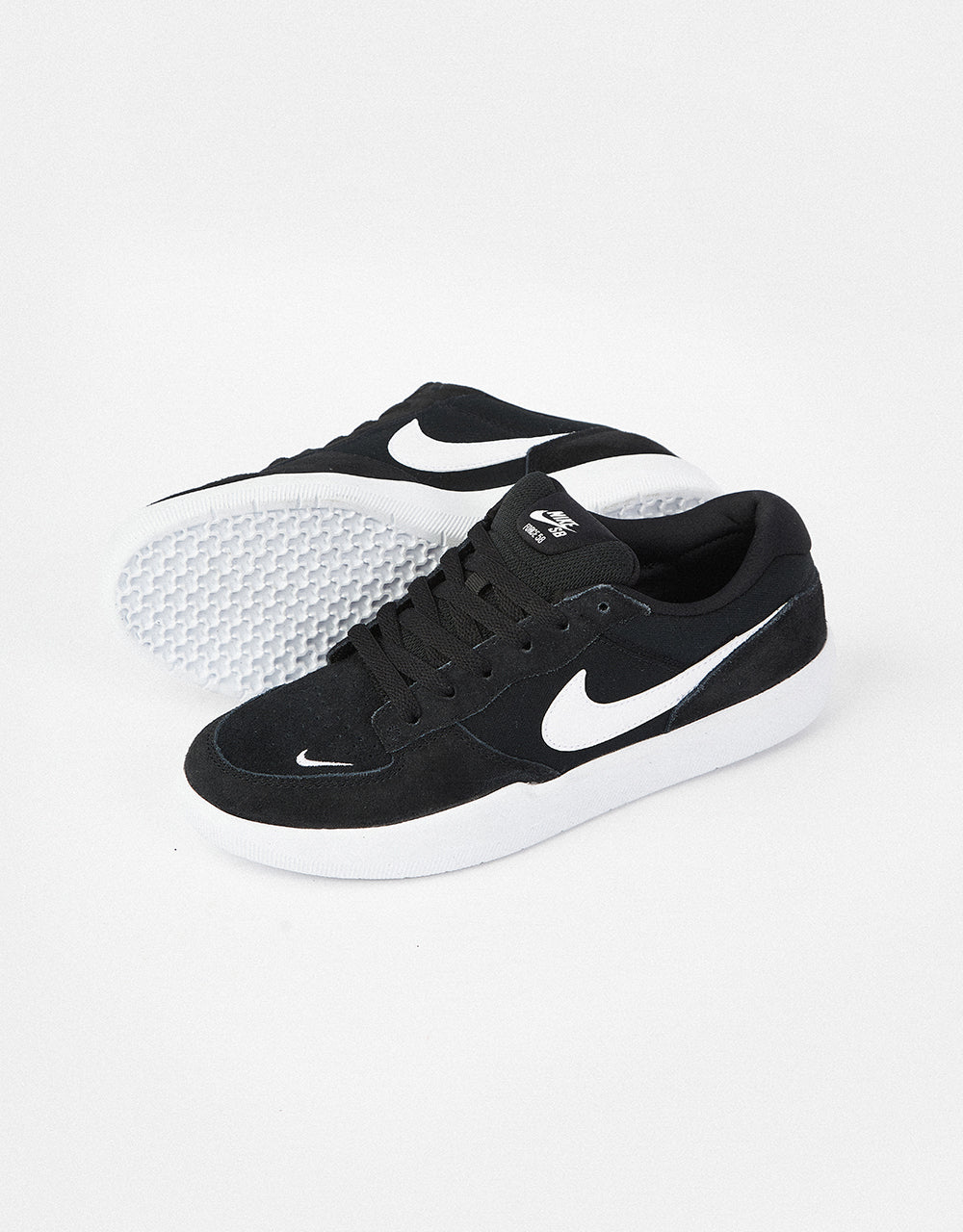 Nike SB Force 58 Skate Shoes - Black/White-Black