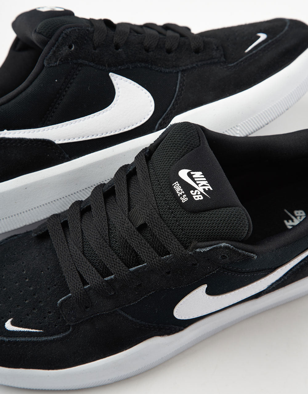 Nike SB Force 58 Skate Shoes - Black/White-Black