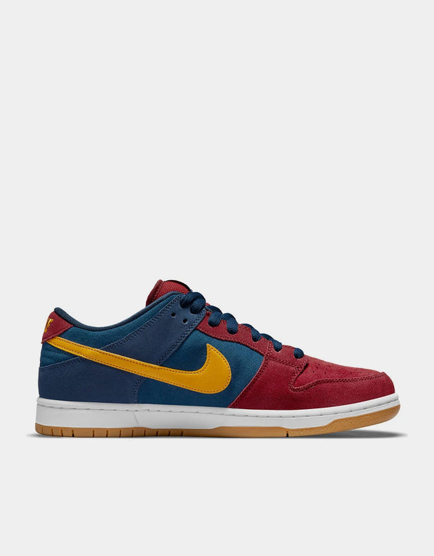 Nike SB Dunk Low Pro Skate Shoes - Navy/University Gold-Gym Red-Court Blue