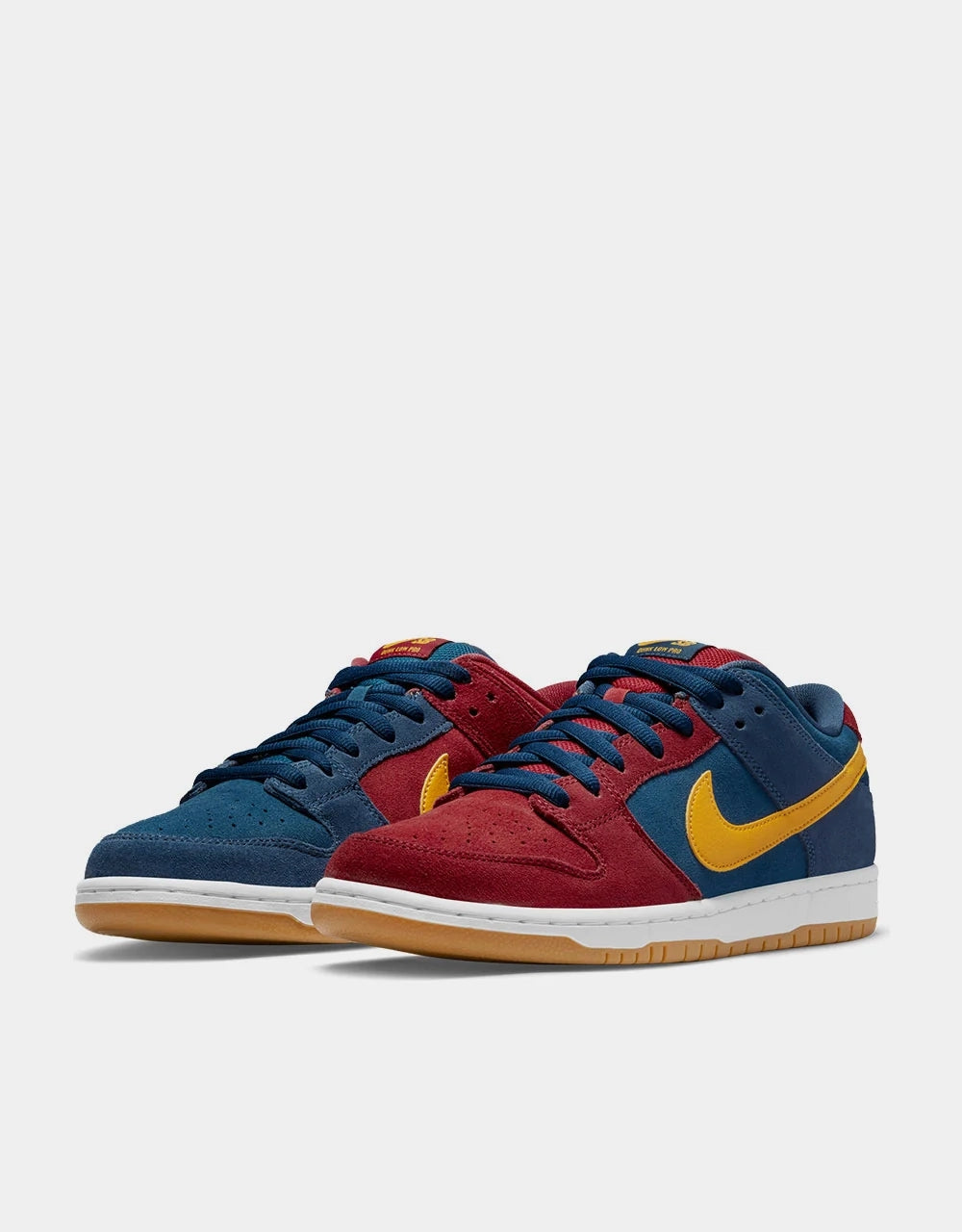 Nike SB Dunk Low Pro Skate Shoes - Navy/University Gold-Gym Red-Court Blue