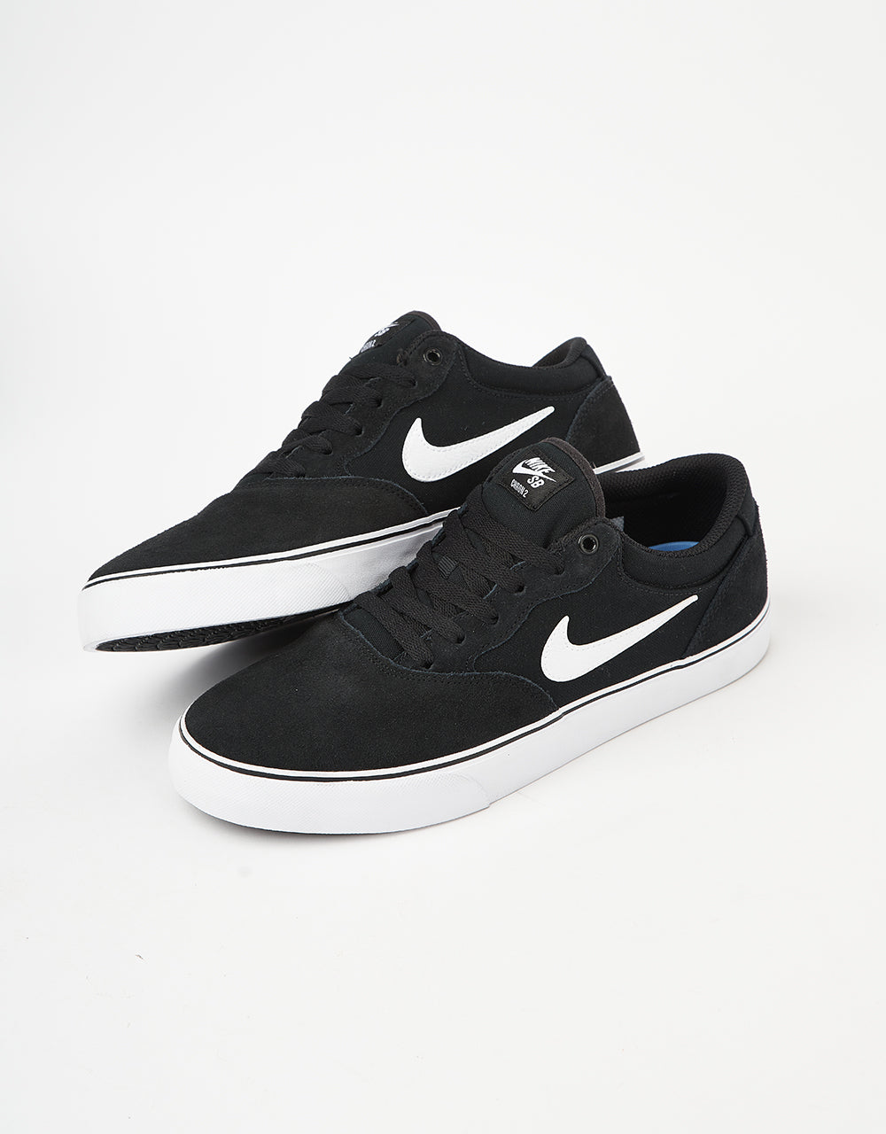 Nike SB Chron 2 Skate Shoes - Black/White-Black