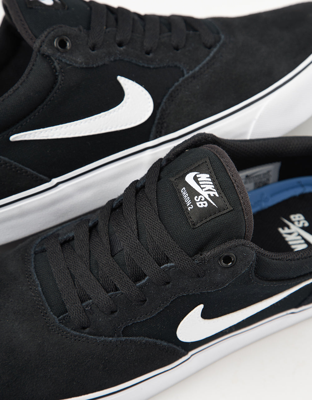 Nike SB Chron 2 Skate Shoes - Black/White-Black