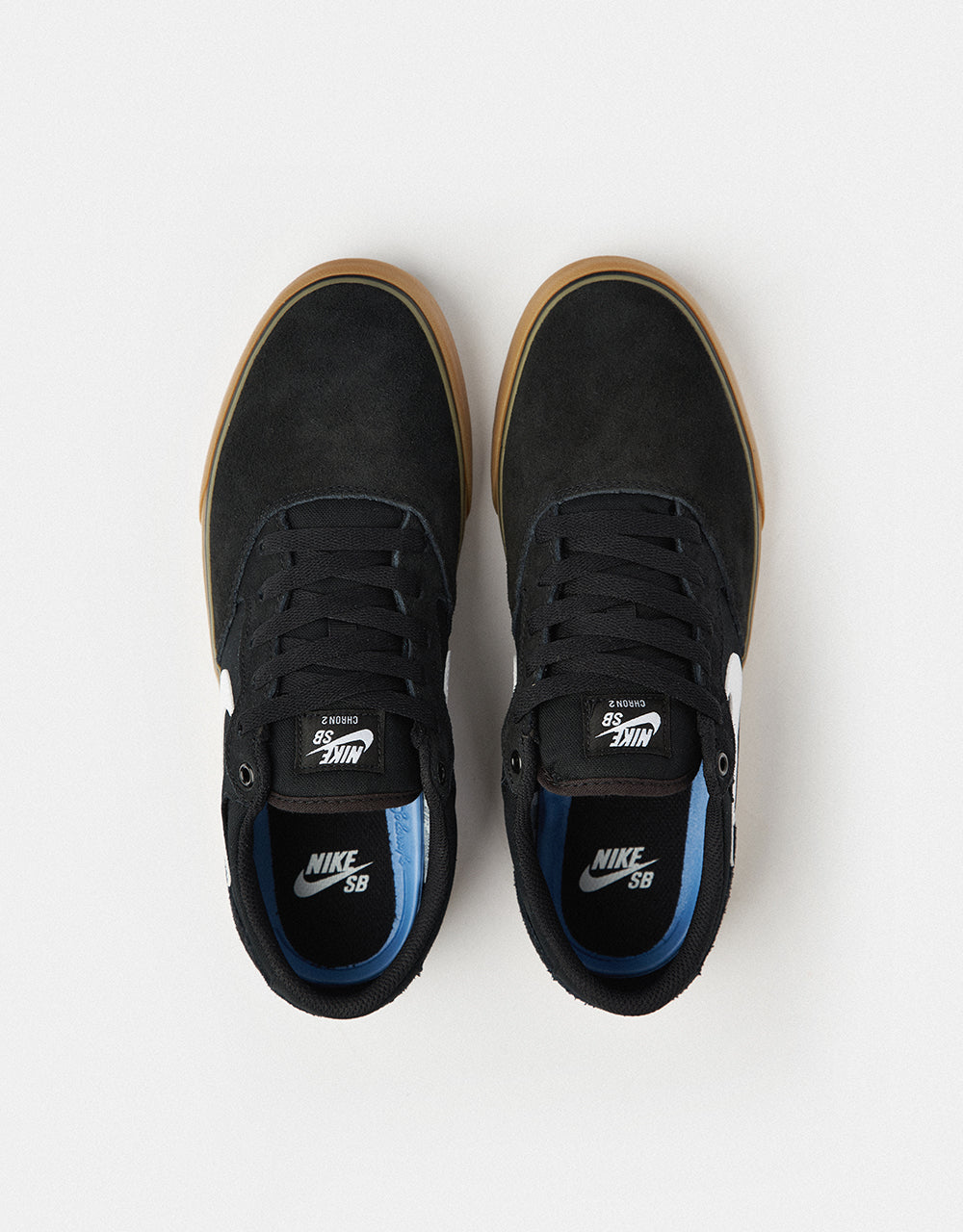 Nike SB Chron 2 Skate Shoes - Black/White-Black-Gum Light Brown