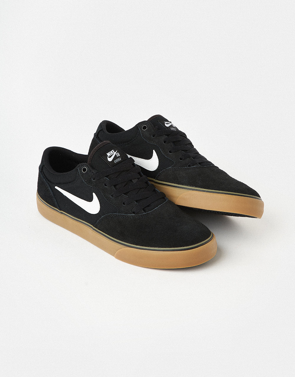 Nike SB Chron 2 Skate Shoes - Black/White-Black-Gum Light Brown