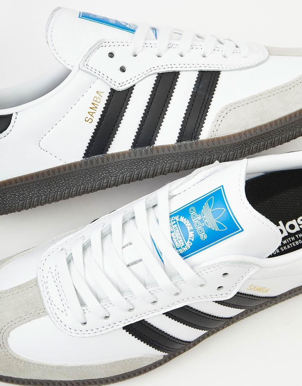 adidas Samba ADV Skate Shoes - White/Core Black/Gum