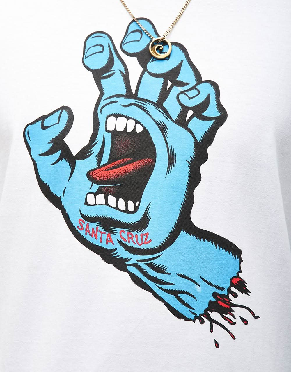 Santa Cruz Screaming Hand Chest L/S T-Shirt - White