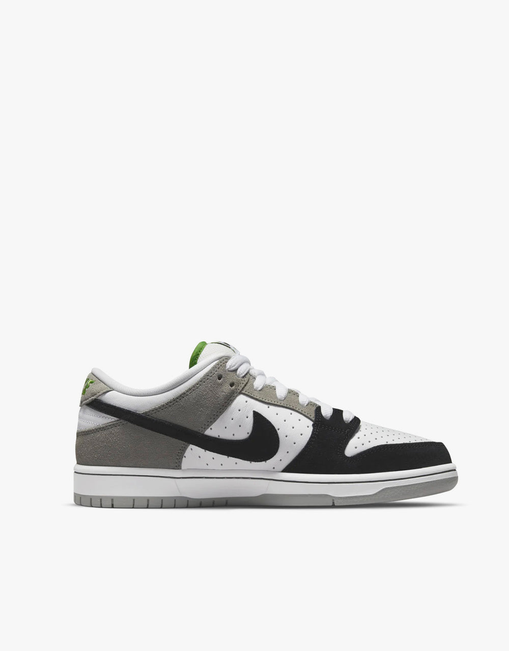 Nike SB Dunk Low Pro Skate Shoes - Medium Grey/Black-White-Chlorophyll