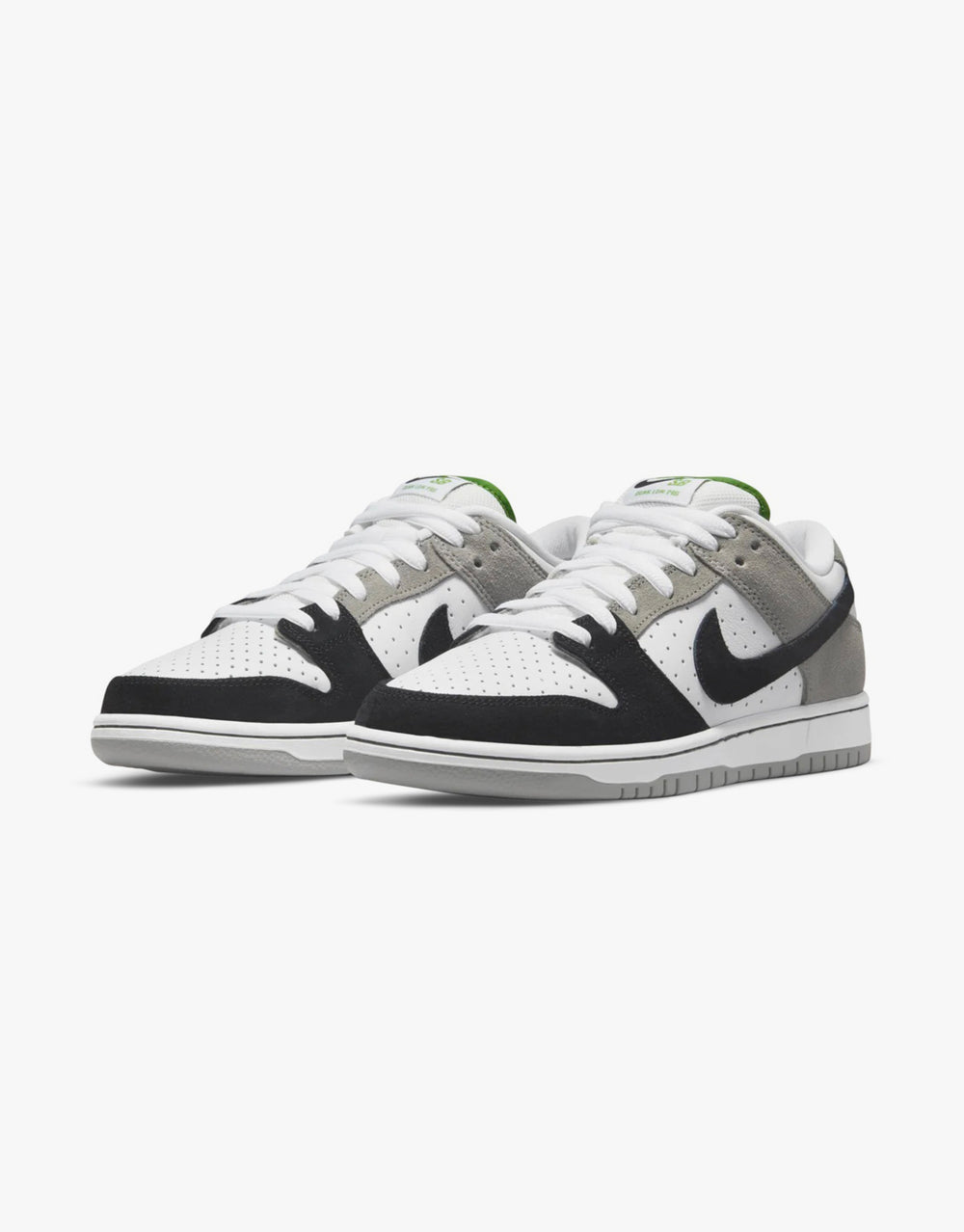 Nike SB Dunk Low Pro Skate Shoes - Medium Grey/Black-White-Chlorophyll