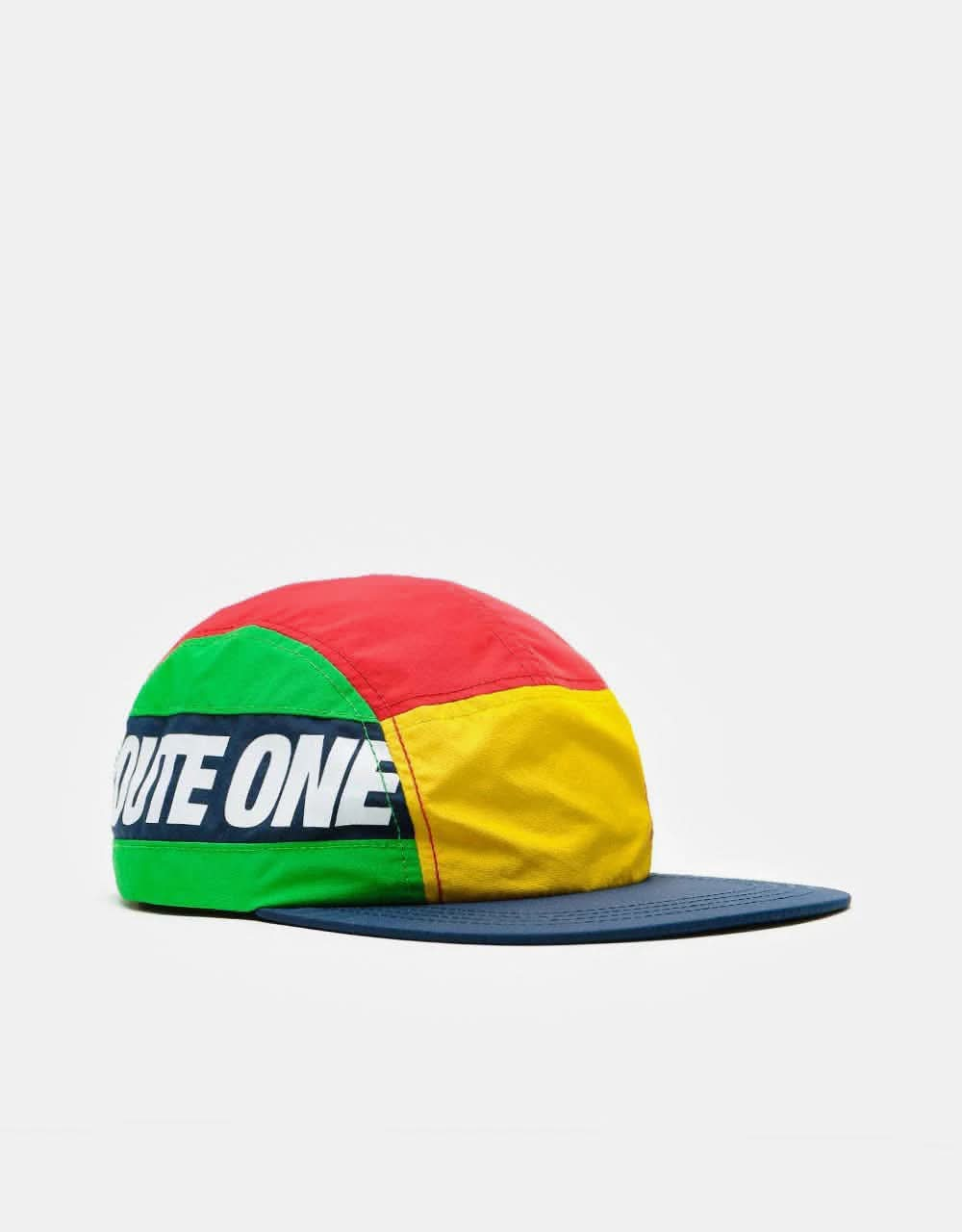 Route One Blocked 5 Panel Cap - Multi