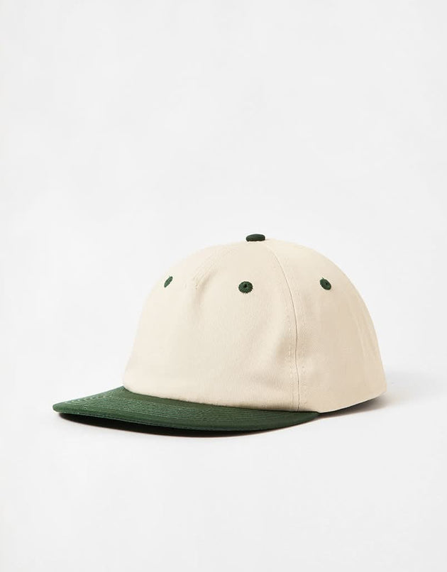 Route One Unstructured Strapback Cap - Natural/Forest Green