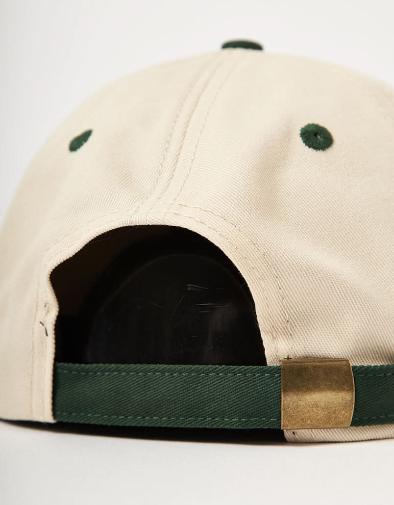 Route One Unstructured Strapback Cap - Natural/Forest Green