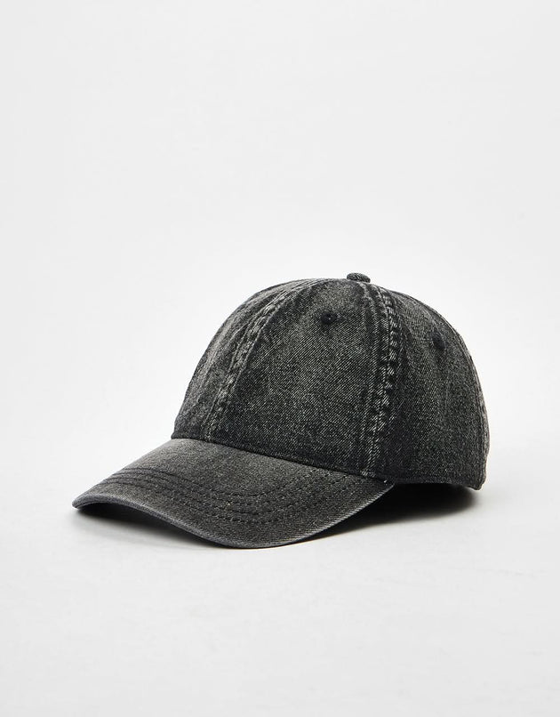 Gorra Dad de mezclilla blanqueada Route One - Denim negro